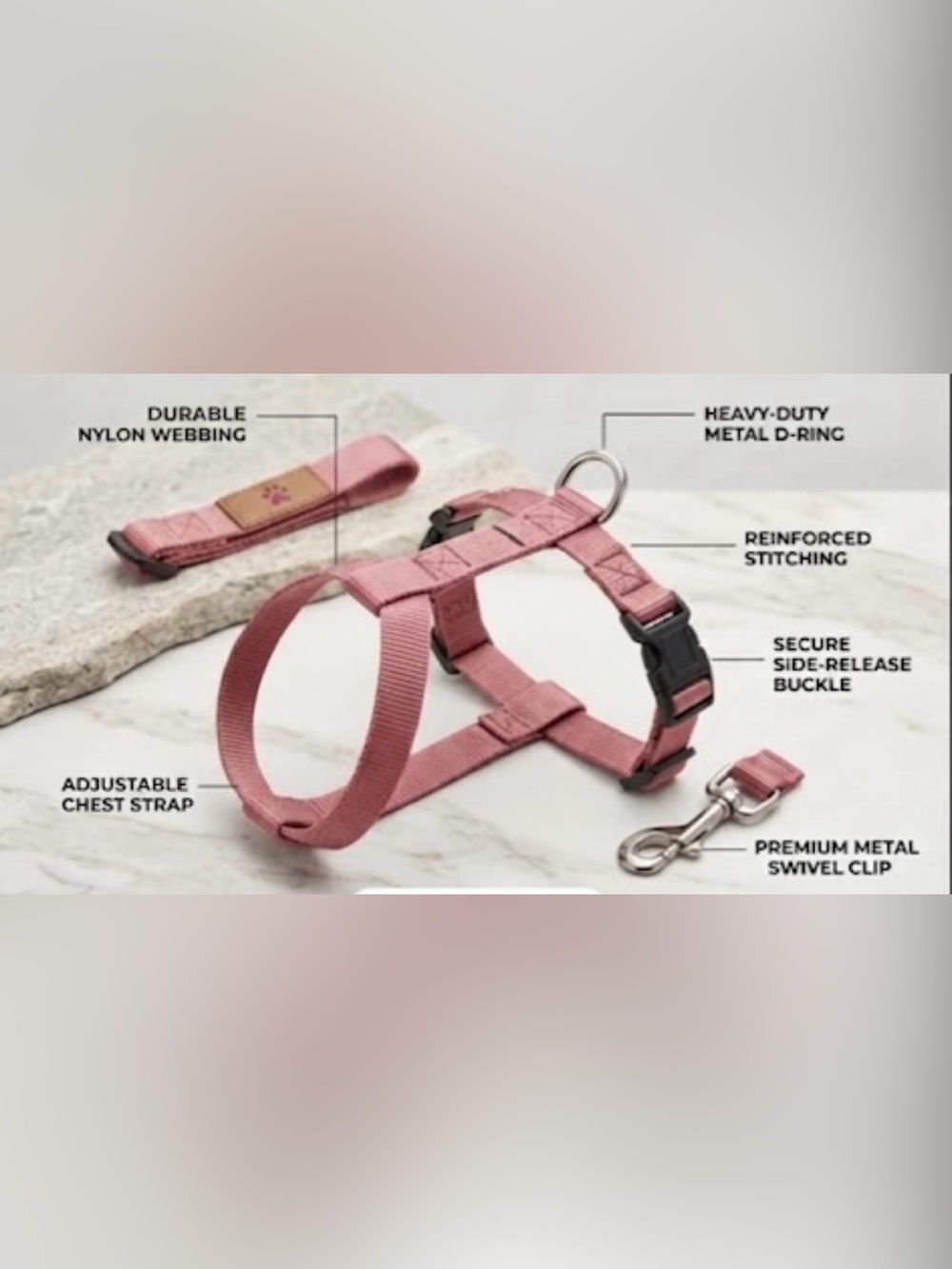 Like New Pink Dog Harness – Fits Up to 25 lbs (No Flaws)
